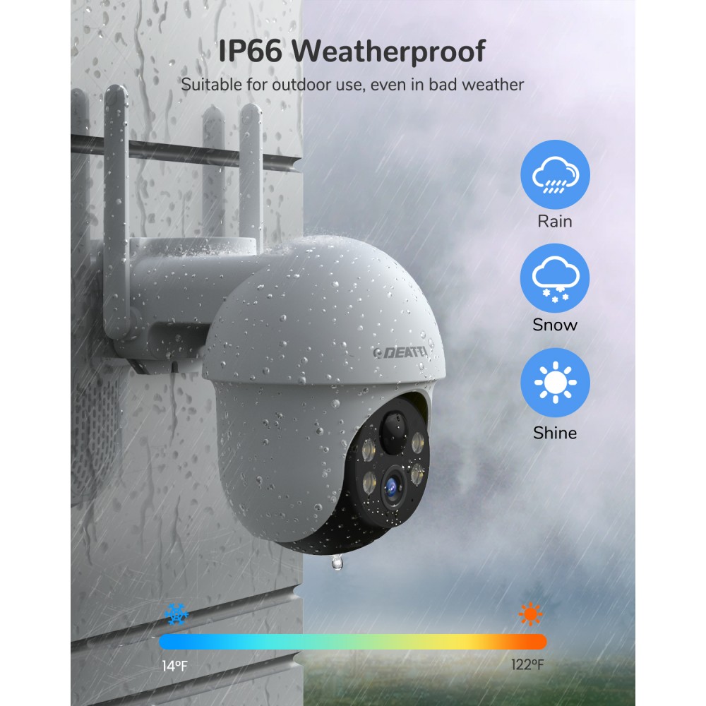 DEATTI 5MP Security Cameras Outdoor,Solar Security Camera Wireless